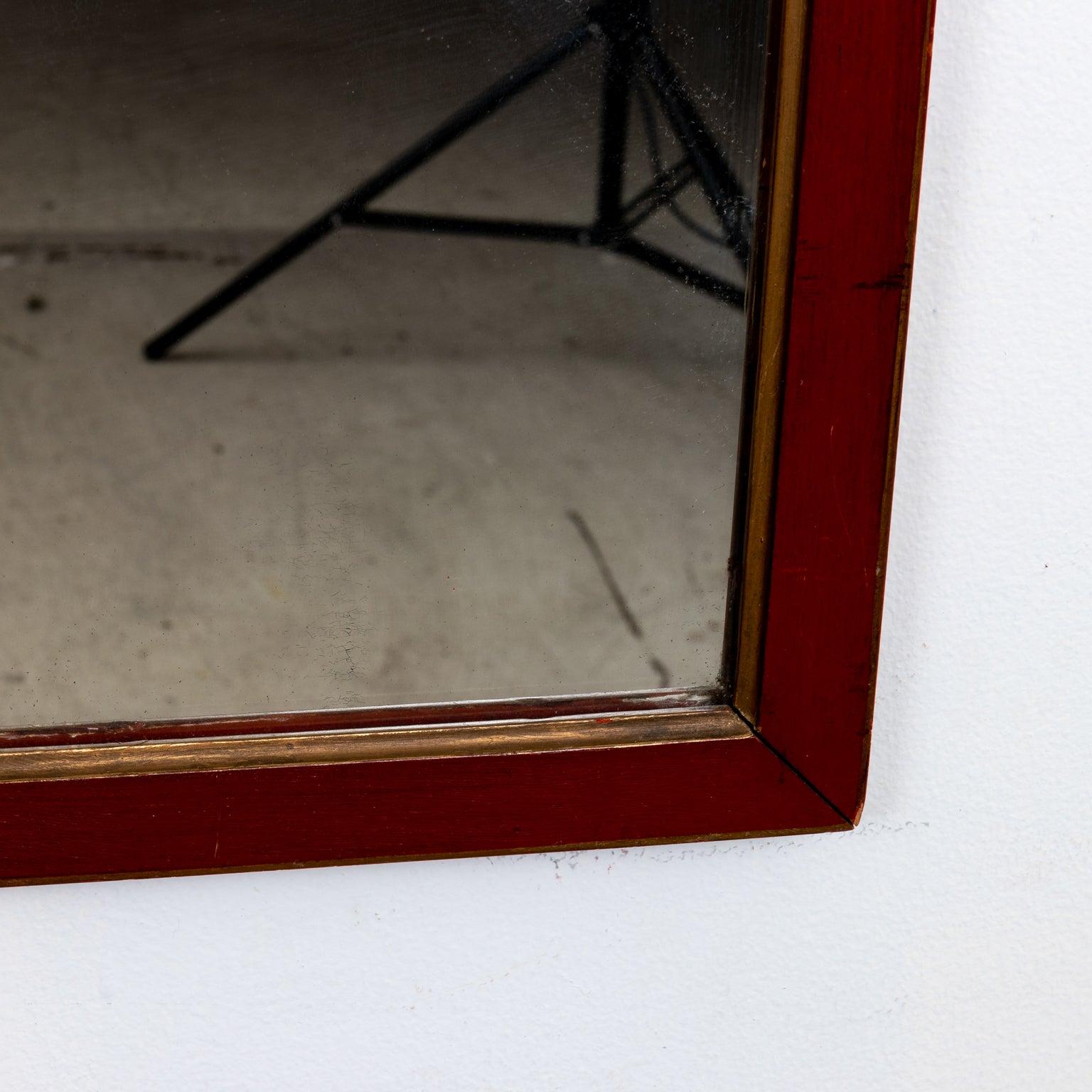 20th Century Vintage Irving & Casson Red Chinoiserie Mirror For Sale