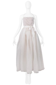 Vintage Isaac Mizrahi Off-White Silk Gazar Gown