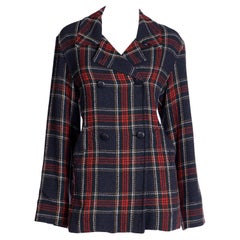 Vintage Isaac Mizrahi Red Plaid Double Breasted Jacket