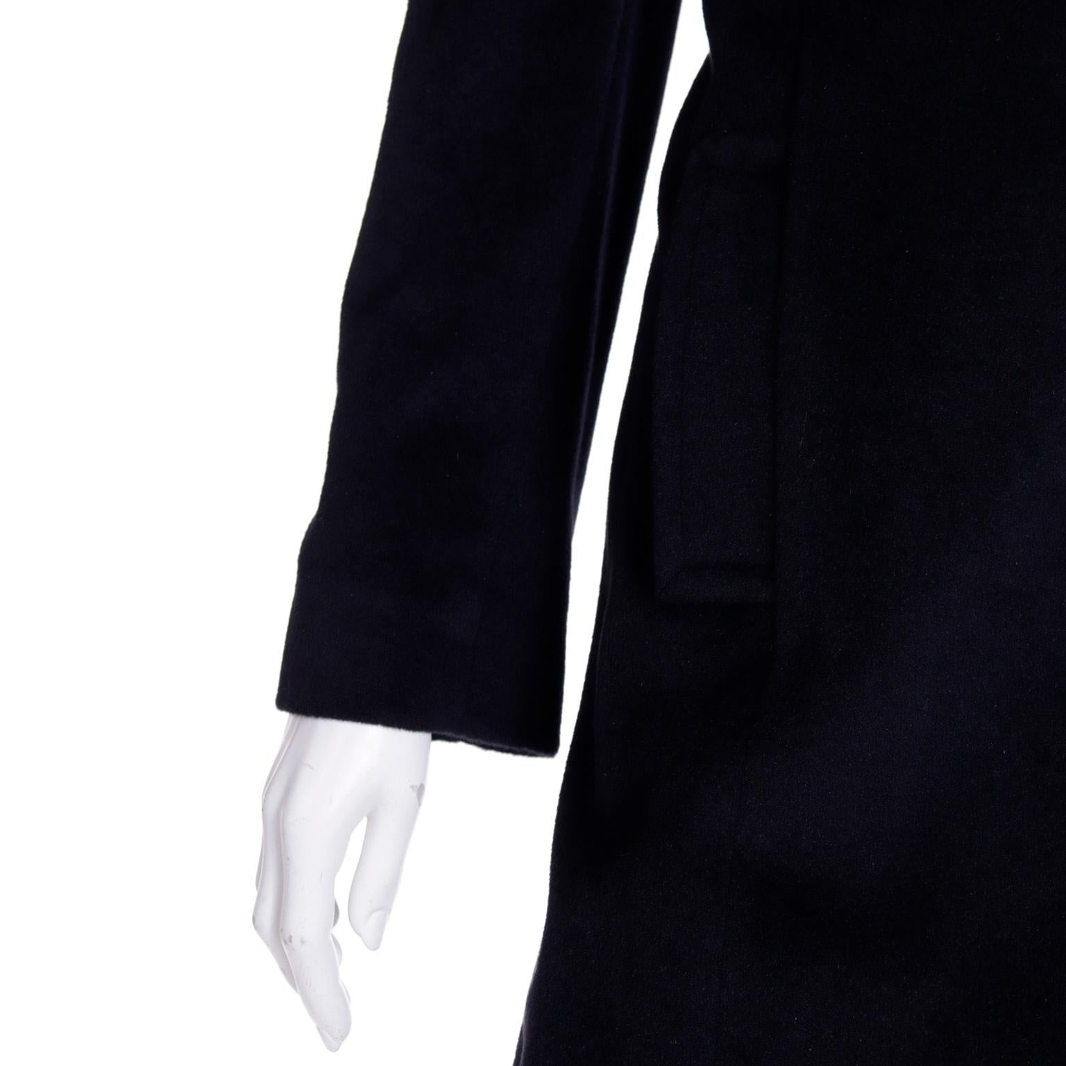 Vintage Isaac Mizrahi Vintage Black Angora Fully Lined F/W Coat For Sale 3