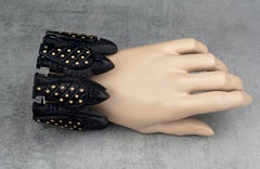 Vintage ISABEL CANOVAS Ethnic Army Studded Carved Bracelet