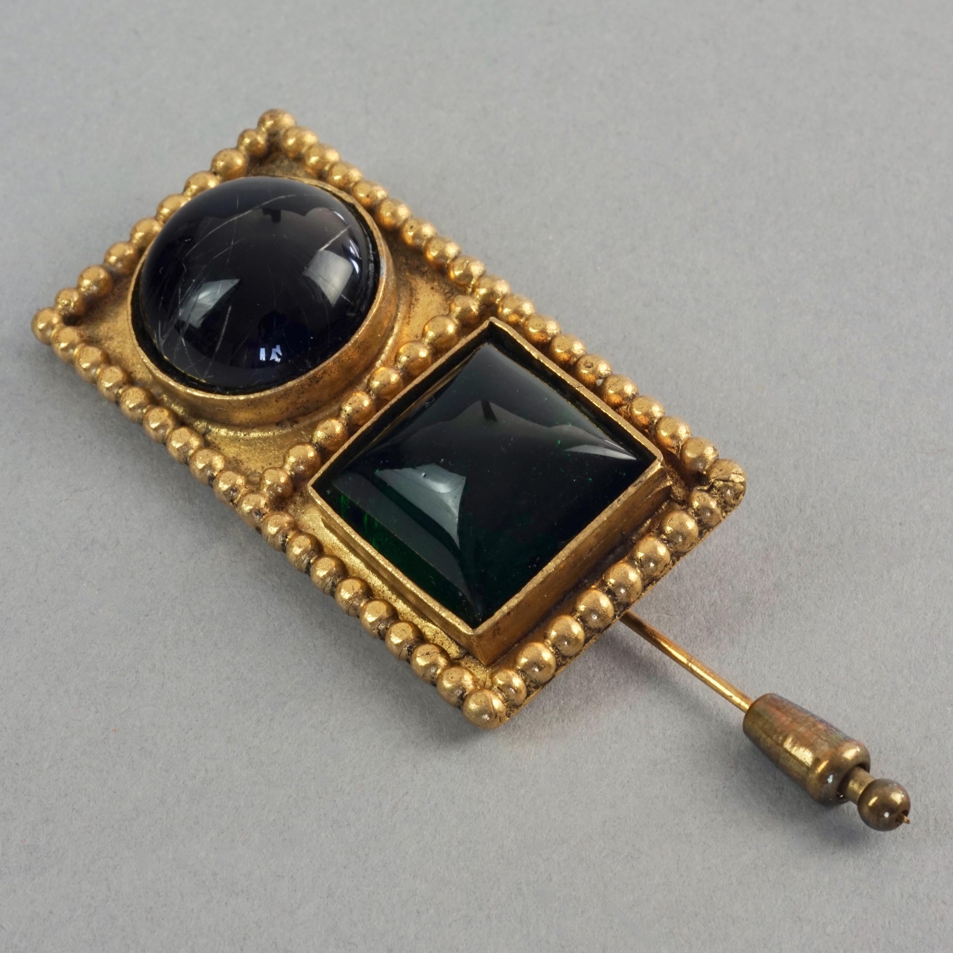 Women's Vintage ISABEL CANOVAS Geometric Jewelled Stick Pin Brooch