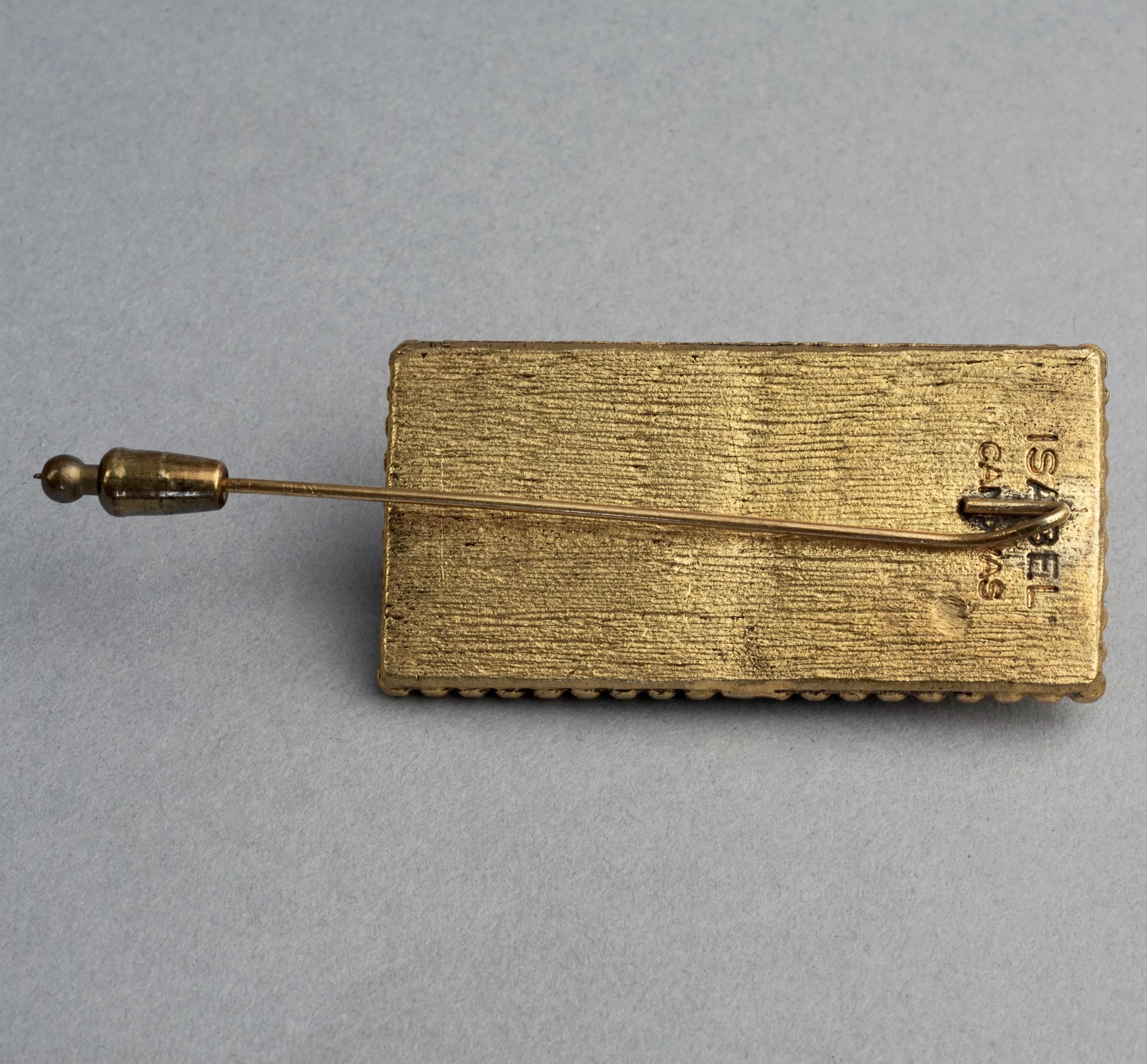 Vintage ISABEL CANOVAS Geometric Jewelled Stick Pin Brooch 4