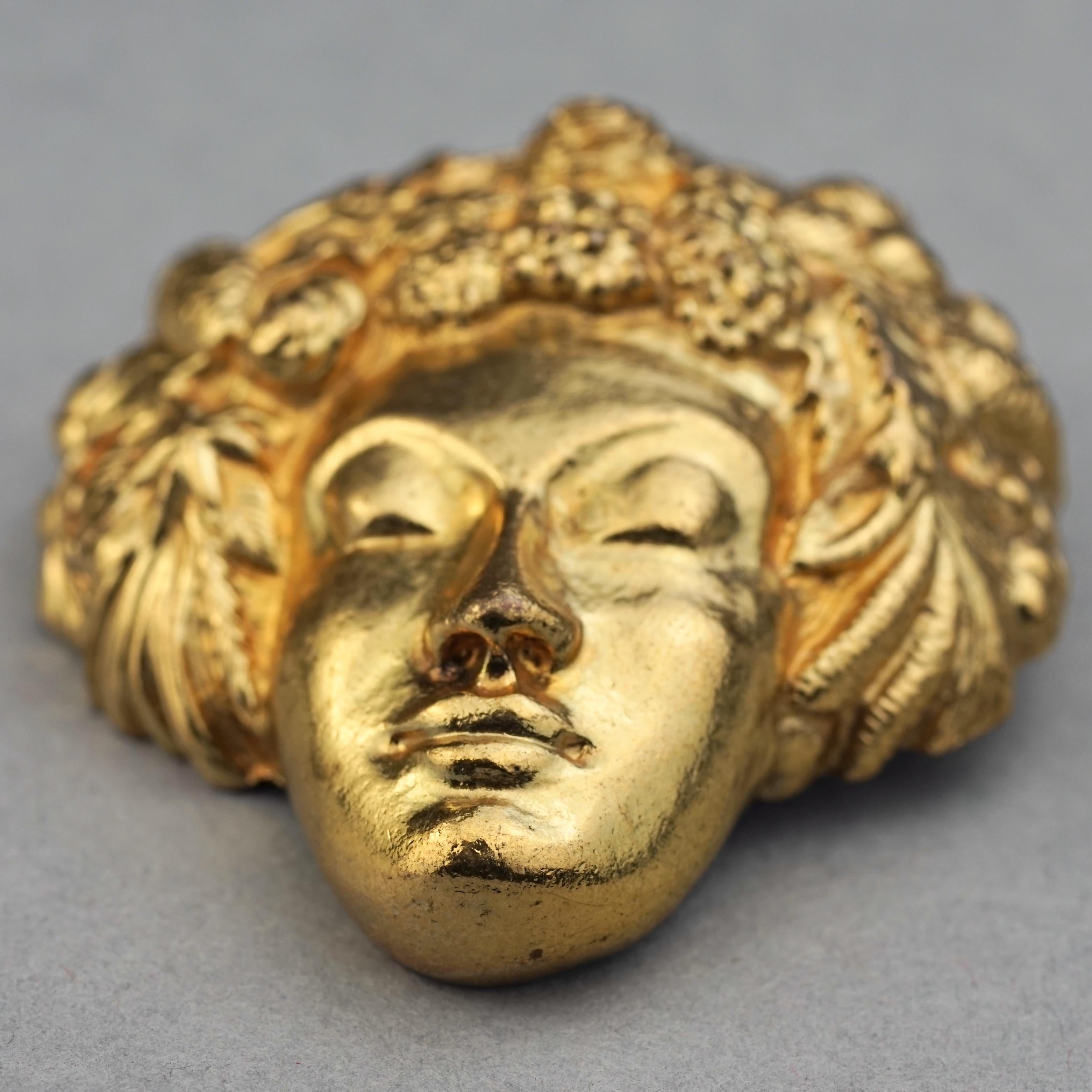 Vintage ISABEL CANOVAS Intricate Lady Face Brooch  In Excellent Condition In Kingersheim, Alsace
