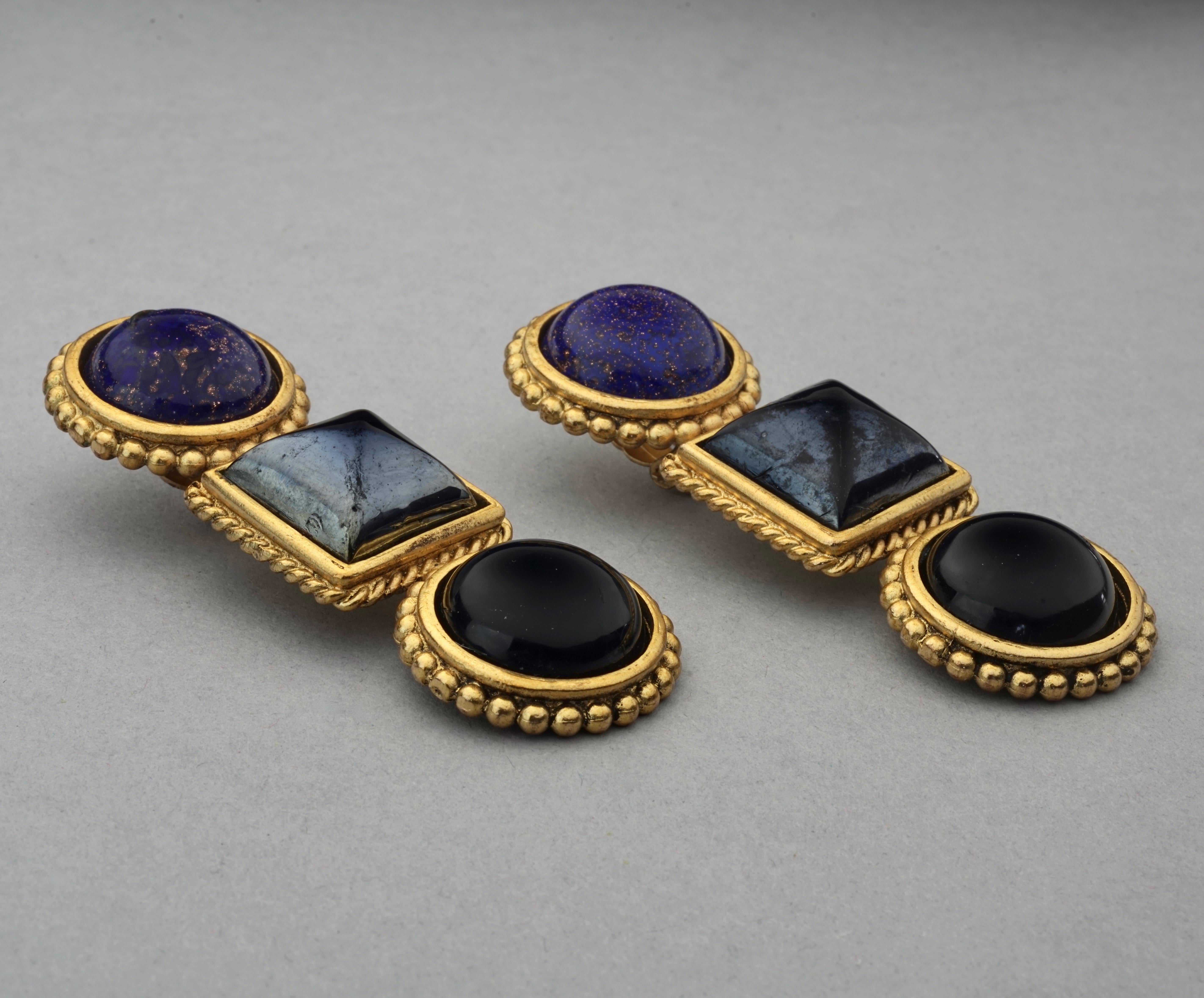 Women's Vintage ISABEL CANOVAS Tiered Geometric Dangling Earrings For Sale