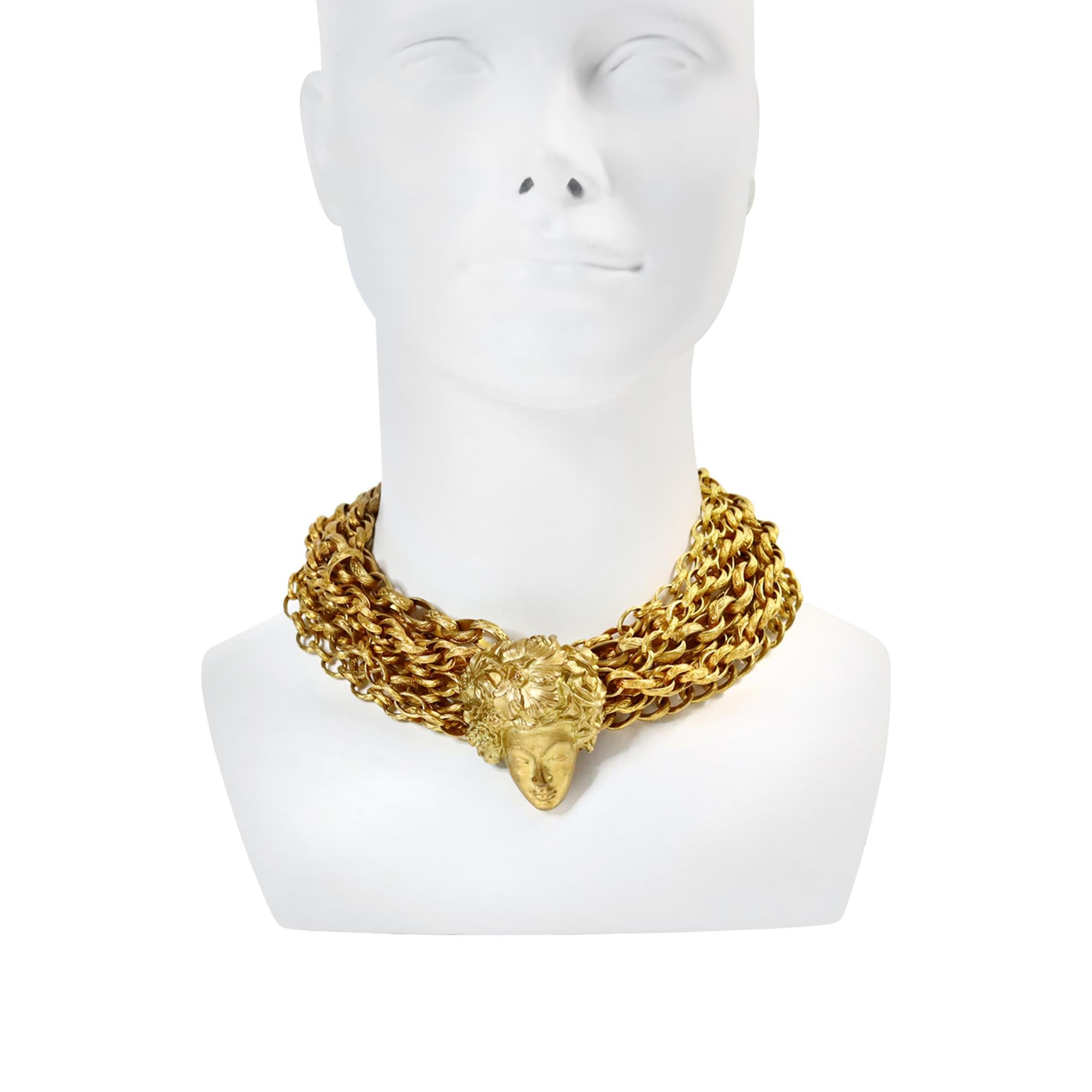 Vintage Isabel Canovos Face Kette Choker Halskette Circa 1980er Jahre (Moderne) im Angebot