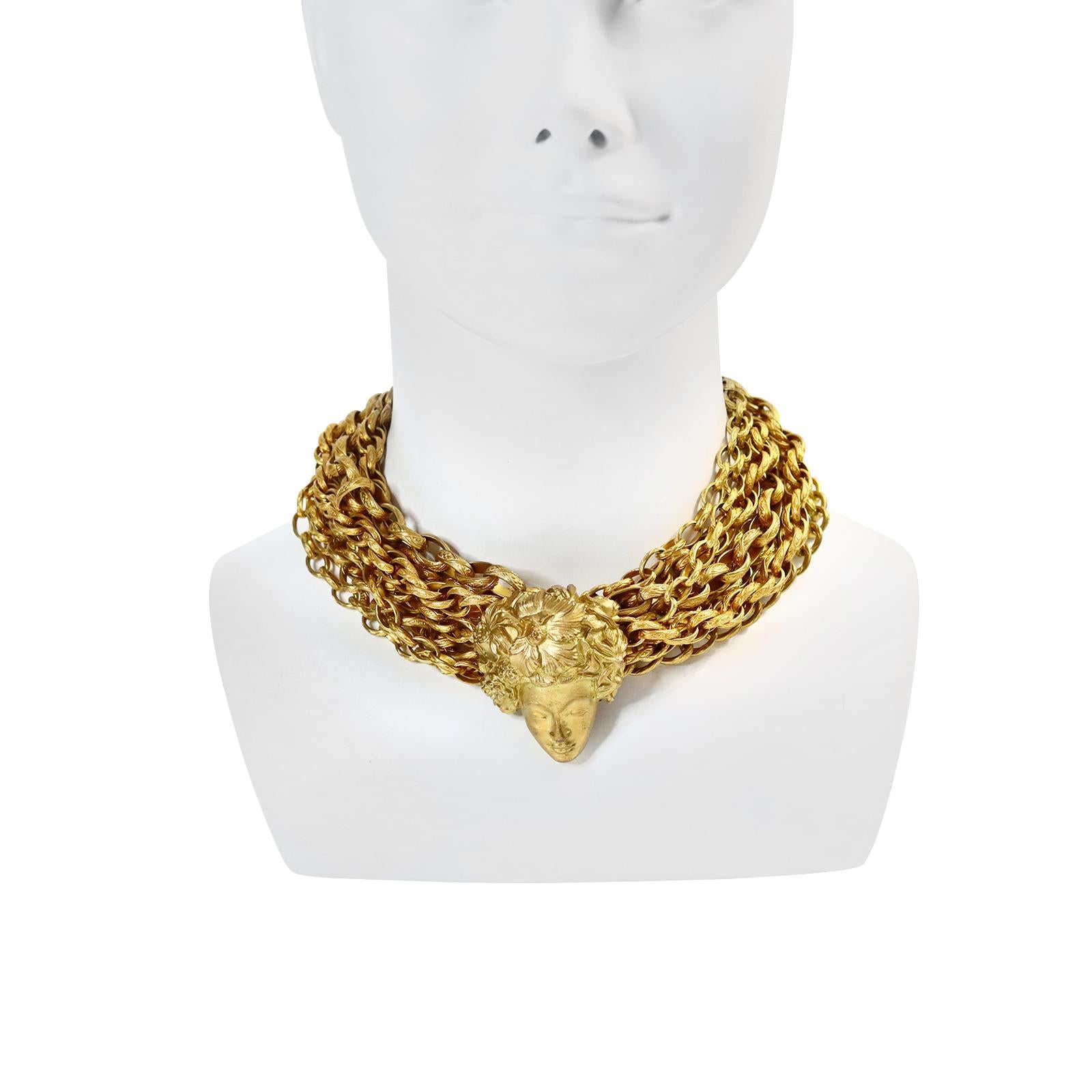 Collana girocollo vintage Isabel Canovos Face Chain, circa anni '80 In condizioni buone in vendita a New York, NY