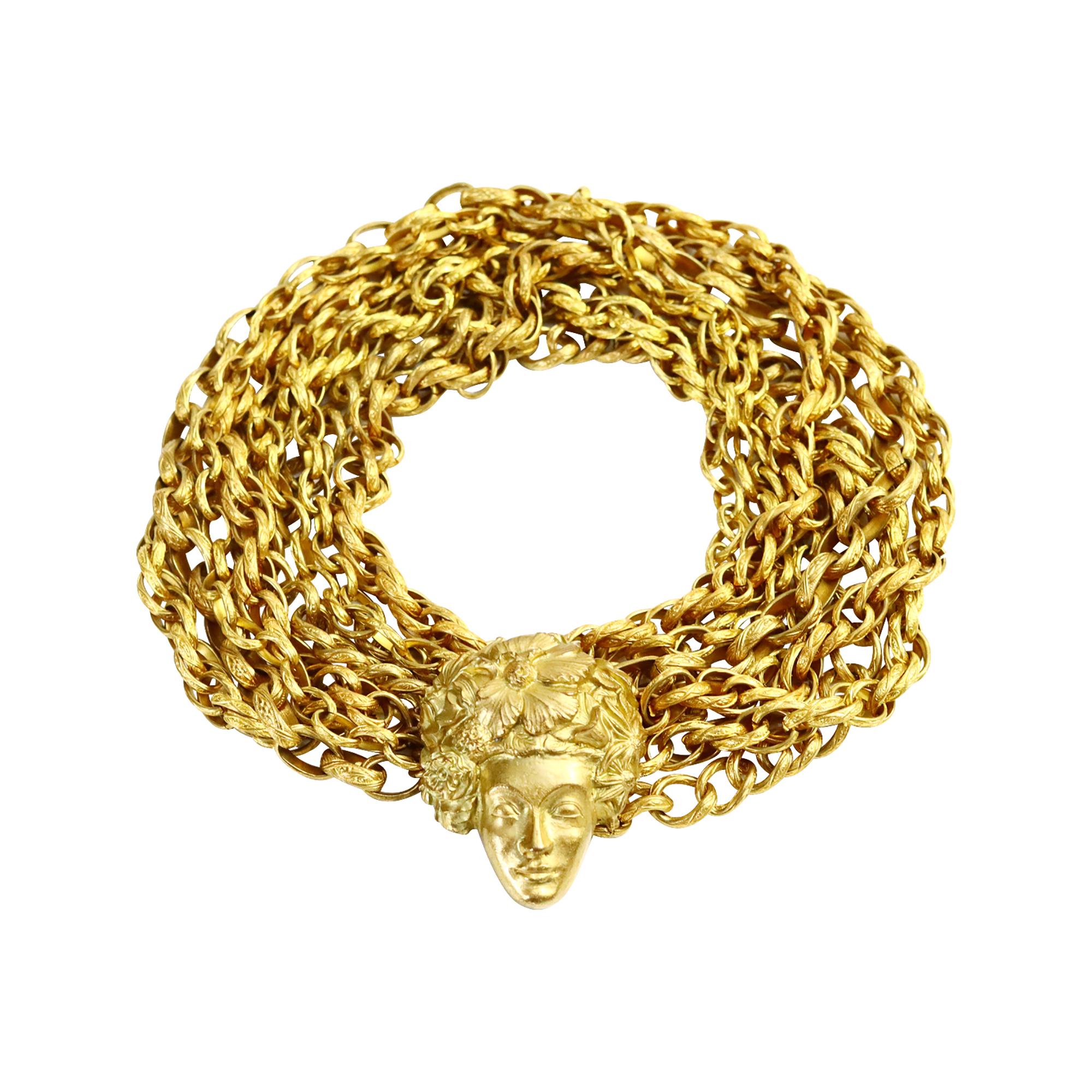 Vintage Isabel Canovos Face Kette Choker Halskette Circa 1980er Jahre im Angebot 1