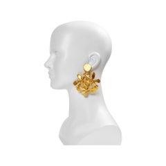 Vintage Isaky Paris Gold Tone Dangling Earrings, France 1980s