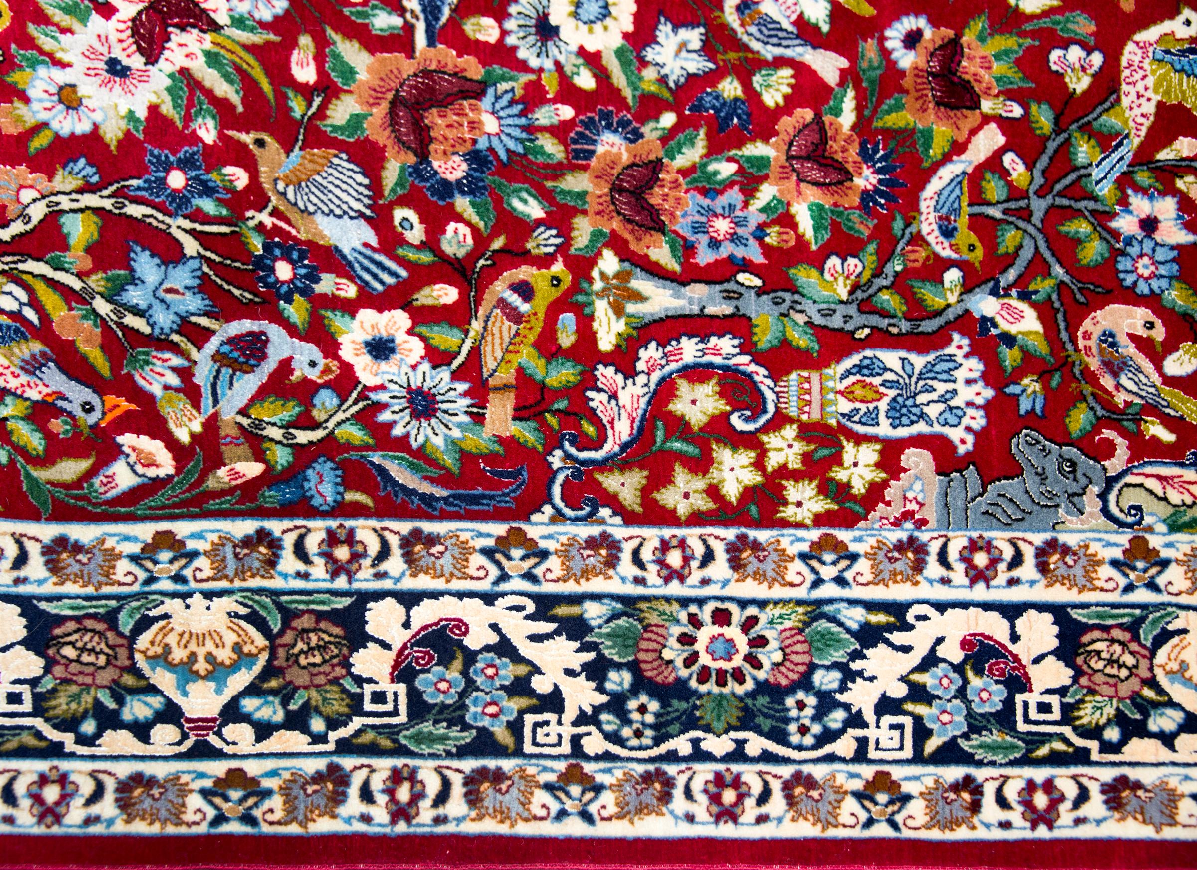 Wool Vintage Isfahan Rug For Sale