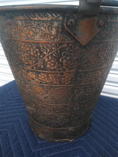 Vintage Islamic Style Decorative Forged Metal Pail
