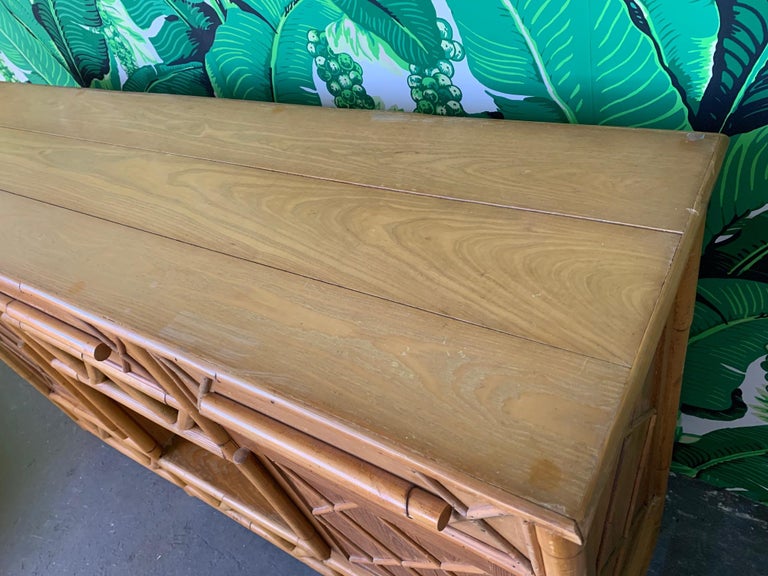 Vintage Island Style Rattan Server at 1stDibs
