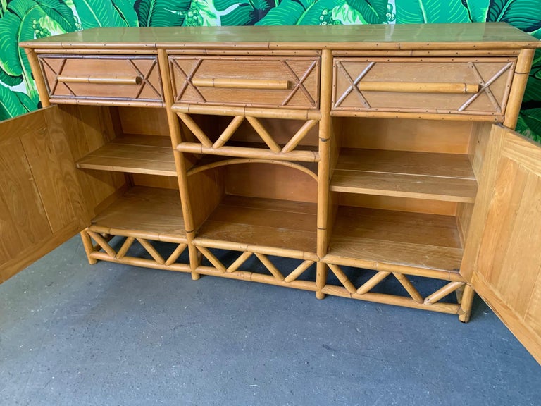 Vintage Island Style Rattan Server at 1stDibs