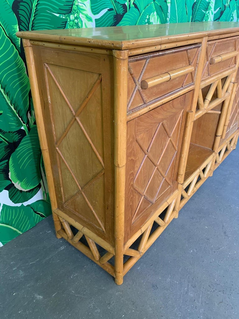Vintage Island Style Rattan Server at 1stDibs