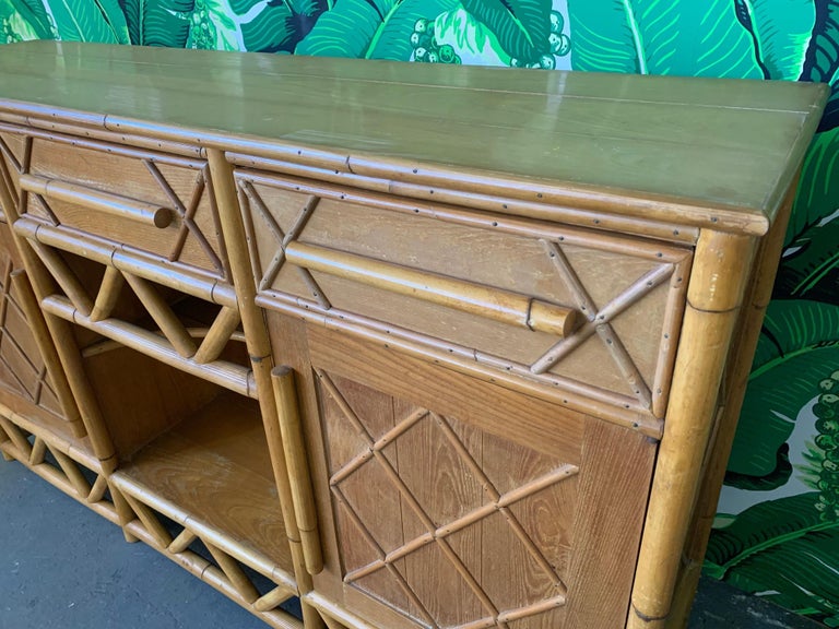 Vintage Island Style Rattan Server at 1stDibs