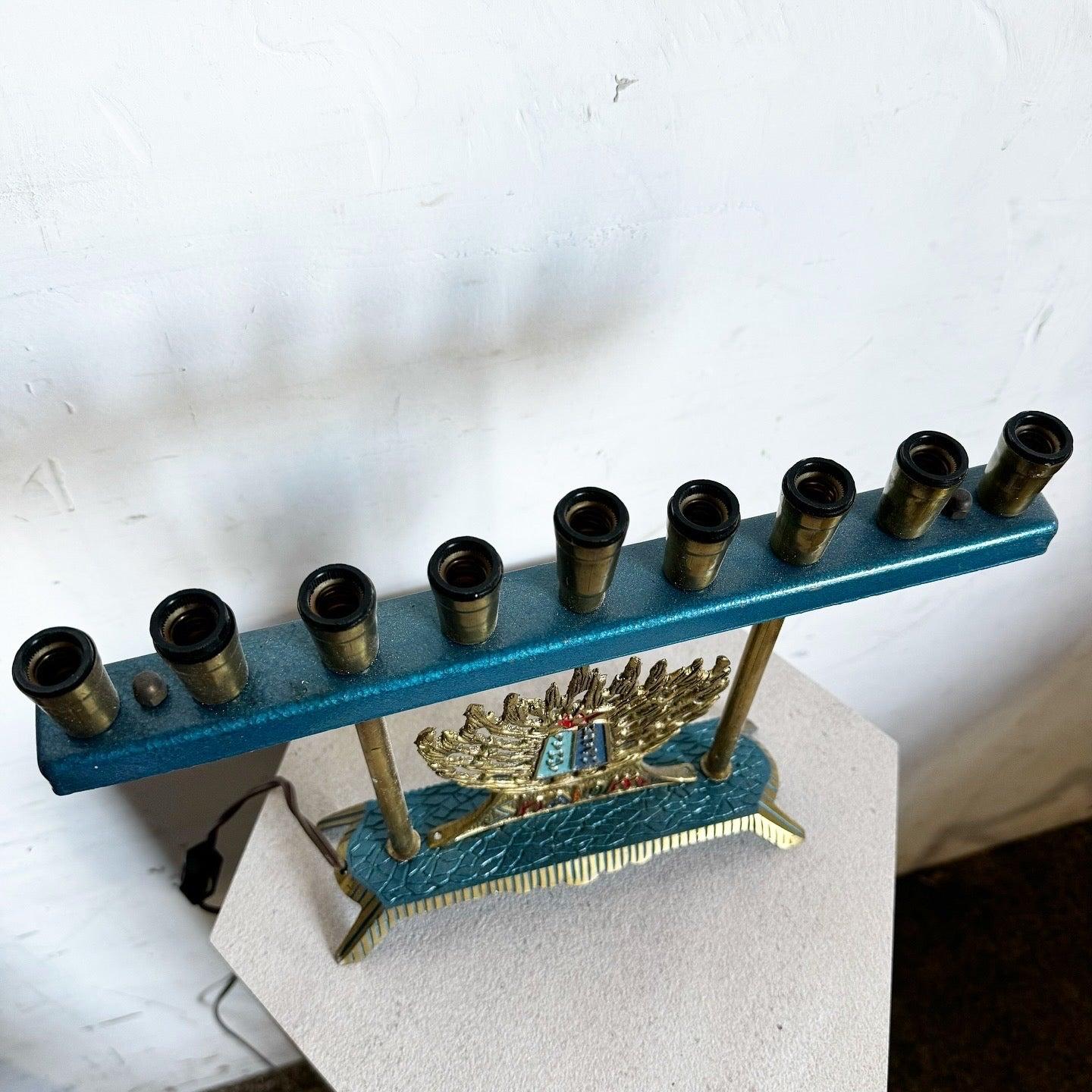 Israelische Menorah/Chanukia-Lampe, 10 Commandments, Vintage im Zustand „Gut“ im Angebot in Delray Beach, FL