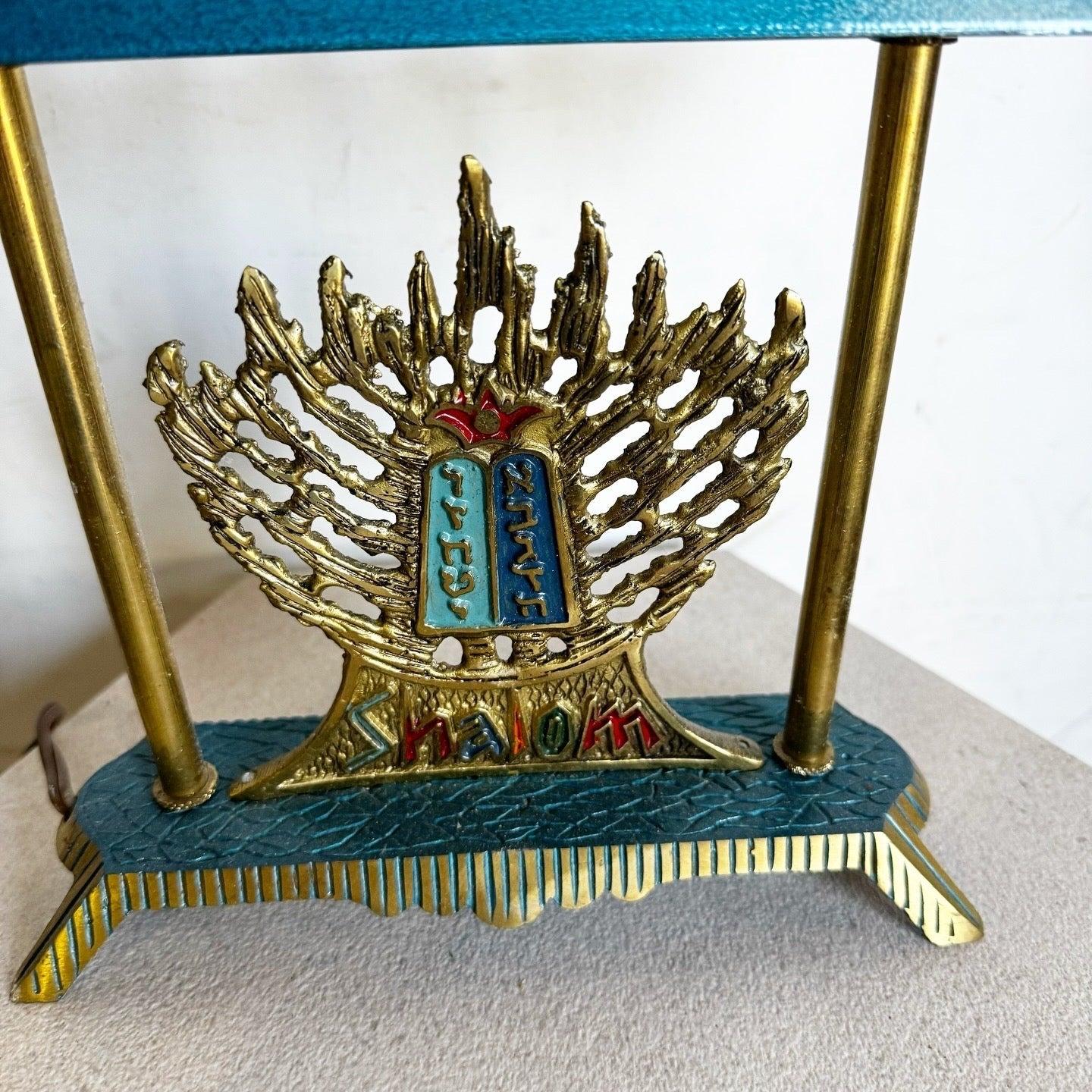 Israelische Menorah/Chanukia-Lampe, 10 Commandments, Vintage (Messing) im Angebot