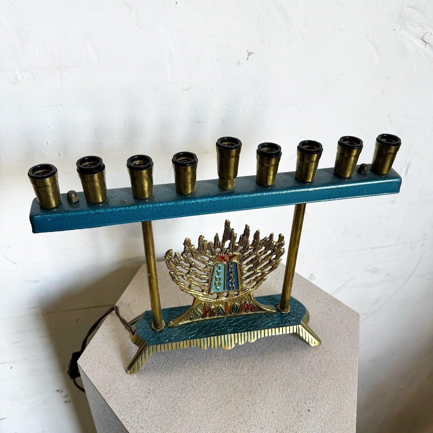 Israelische Menorah/Chanukia-Lampe, 10 Commandments, Vintage im Angebot 1