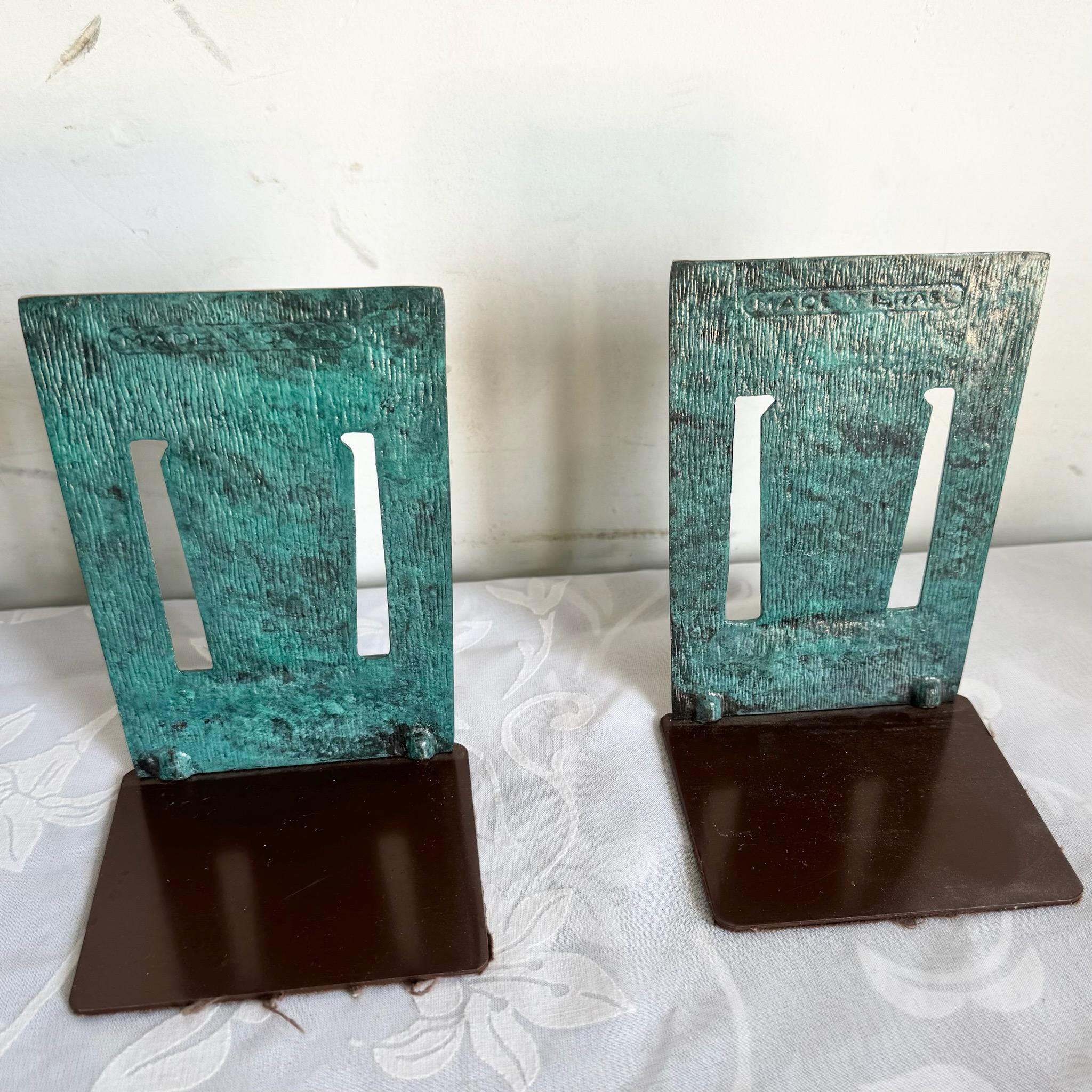 Vintage Israeli ‚Äú10 Commandment‚Äù Bookends - a Pair In Good Condition For Sale In Delray Beach, FL