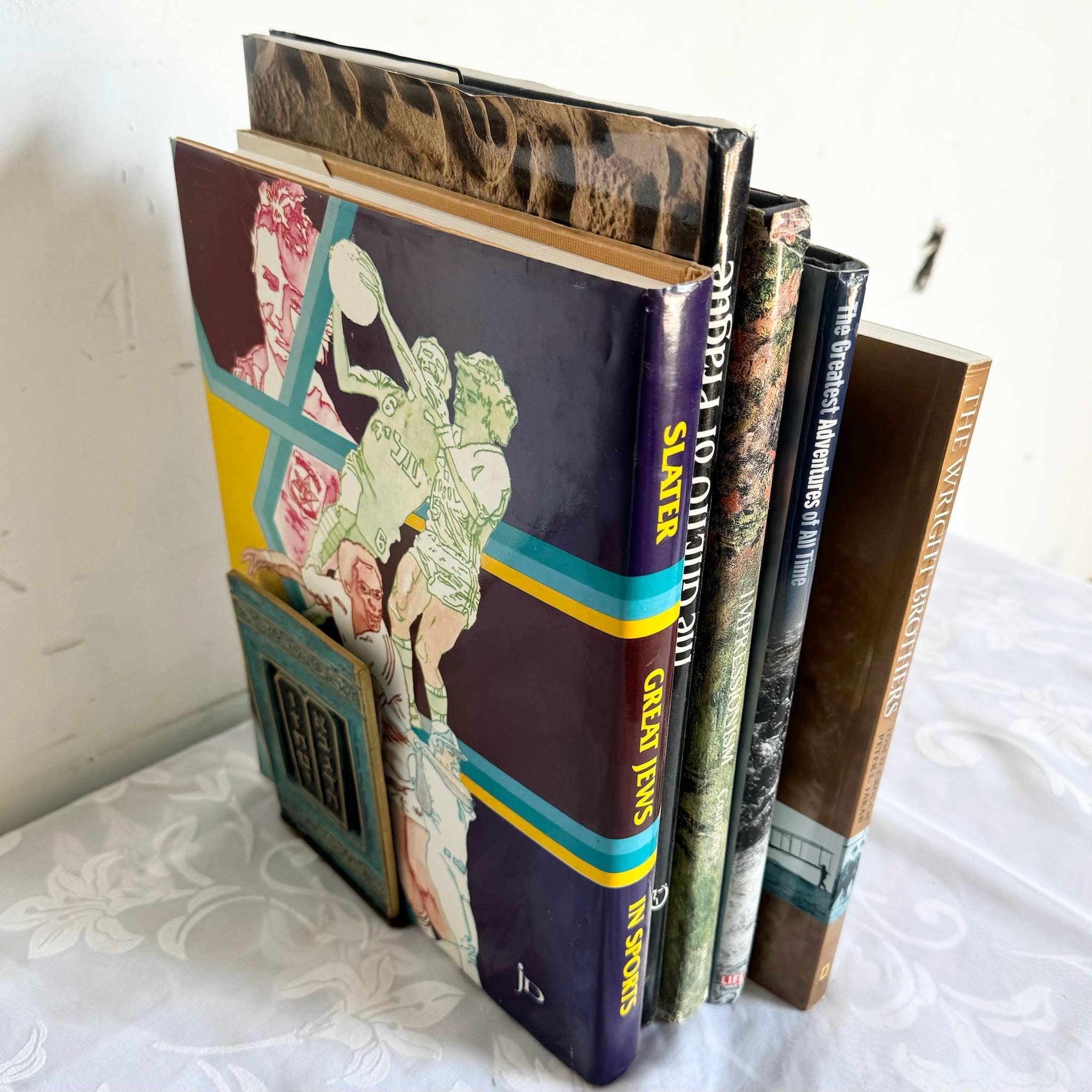 Brass Vintage Israeli ‚Äú10 Commandment‚Äù Bookends - a Pair For Sale