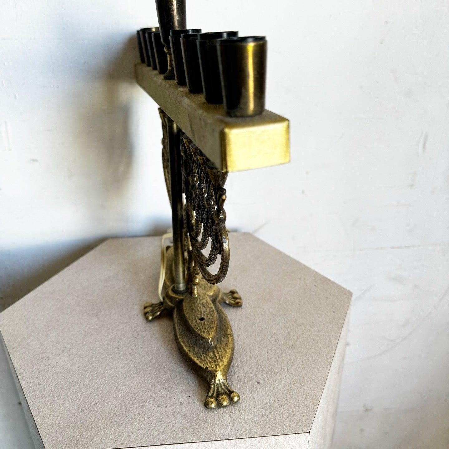 Late 20th Century Vintage Israeli Brass Menorah/Chanukia Lamp For Sale