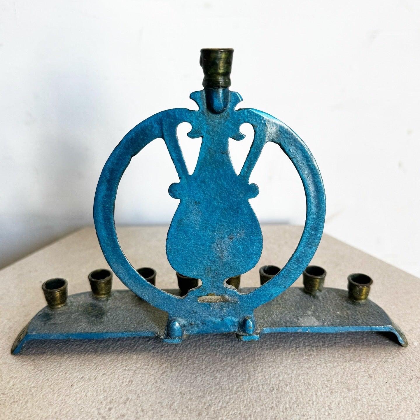 Vintage Israeli Brass “Yisrael” Menorah/Chanukia For Sale 1