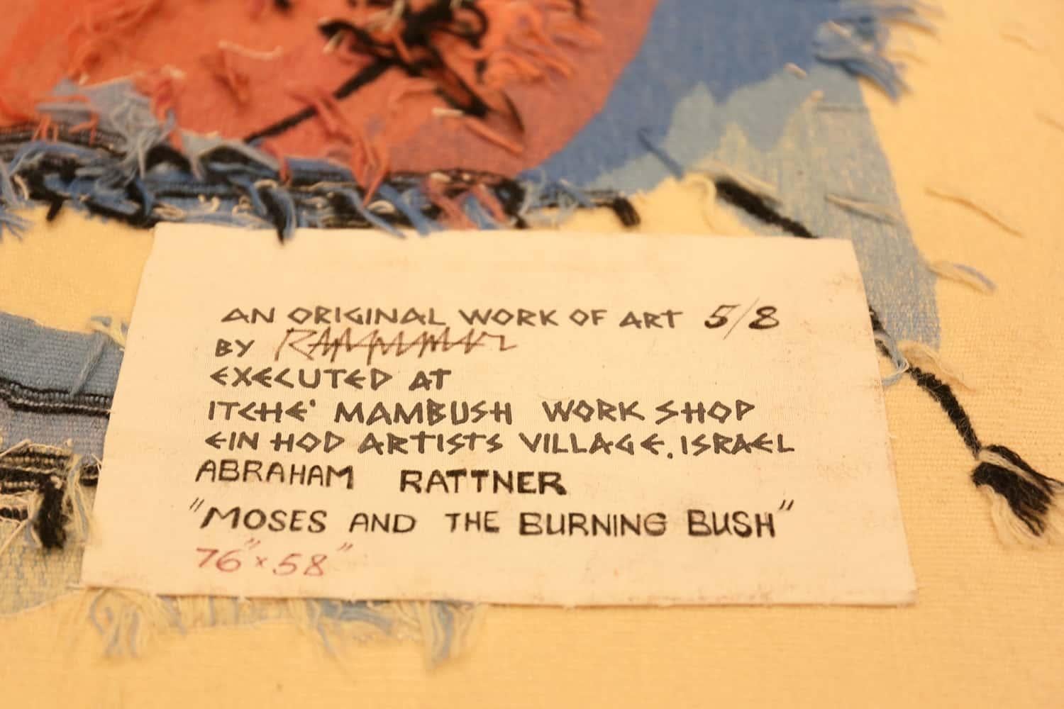 Vintage Moses and the Burning Bush Wandteppichteppich im Vintage-Stil.4 ft 10 in x 6 ft 4in (20. Jahrhundert) im Angebot