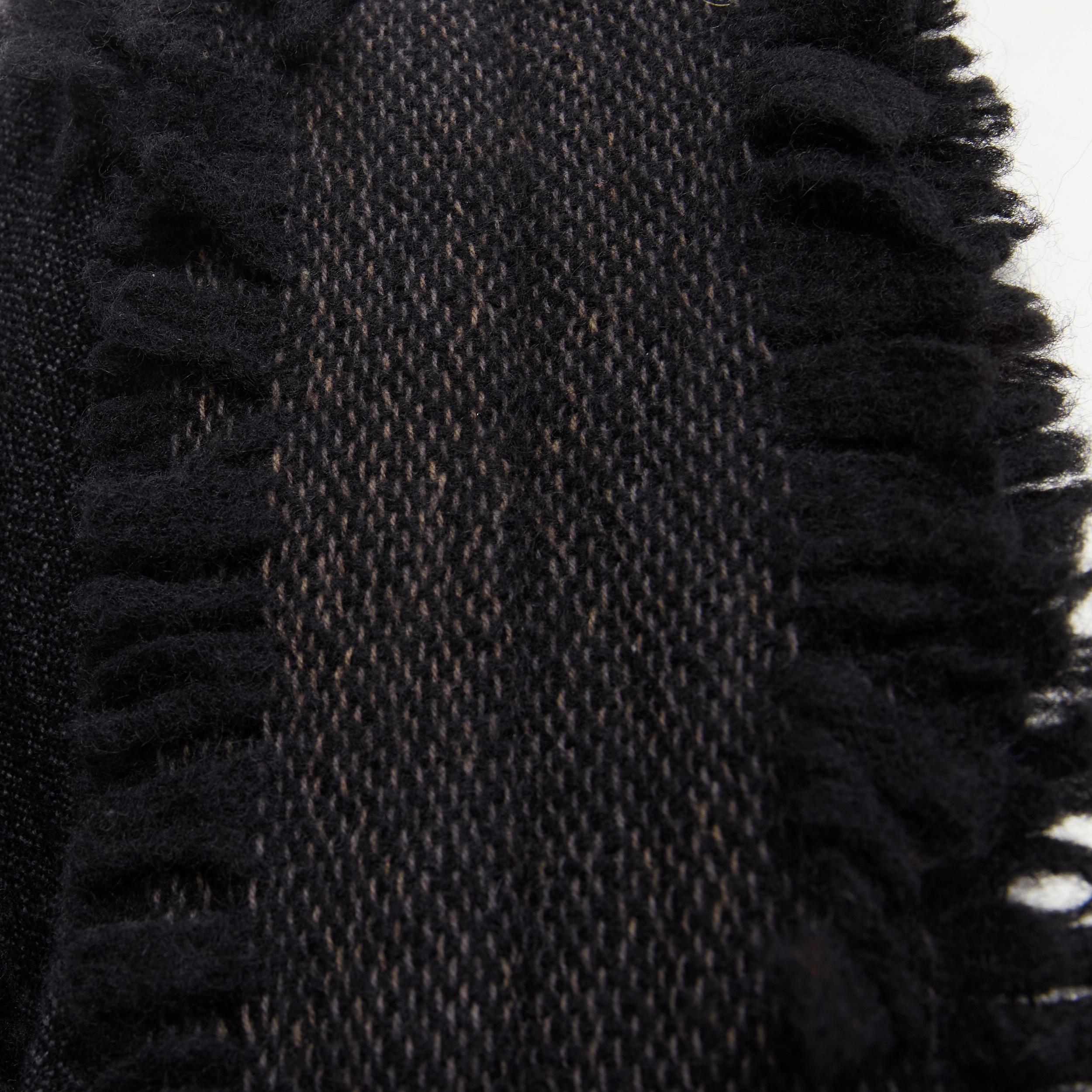 vintage ISSEY MIYAKE 1980's grey wool fringe trimmed oversized cocoon coat M For Sale 5