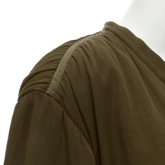 vintage ISSEY MIYAKE 1980's khaki green padded shoulder boxy oversized coat M