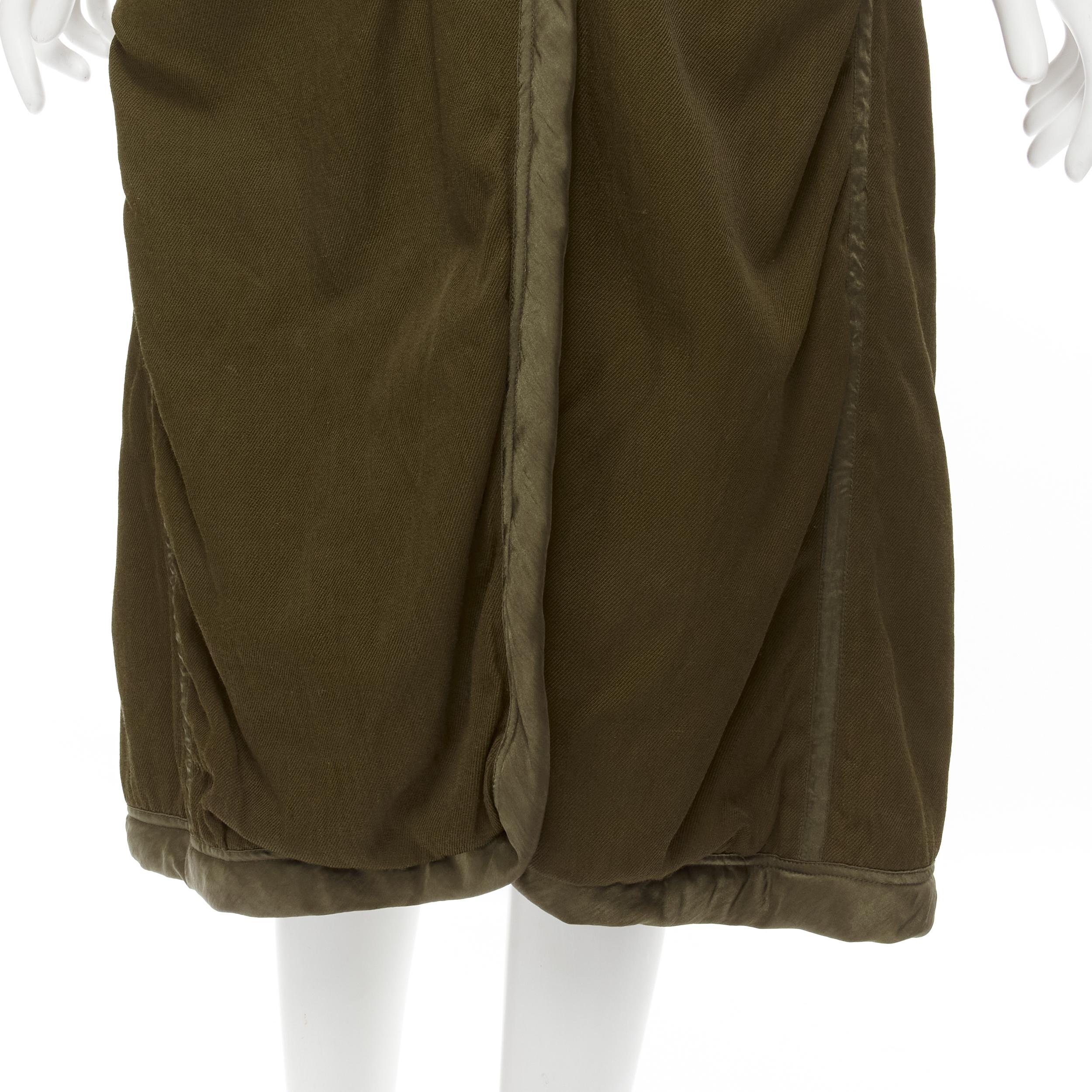 vintage ISSEY MIYAKE 1980's khaki green padded shoulder boxy oversized coat M For Sale 3