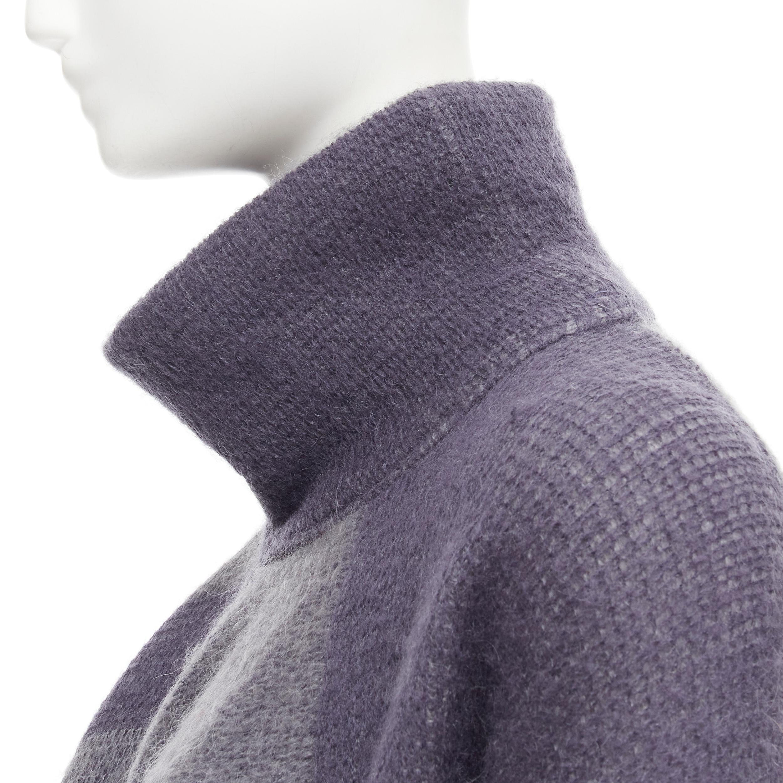 vintage ISSEY MIYAKE 1980s purple striped 3 sleeve draped turtleneck sweater dre 2