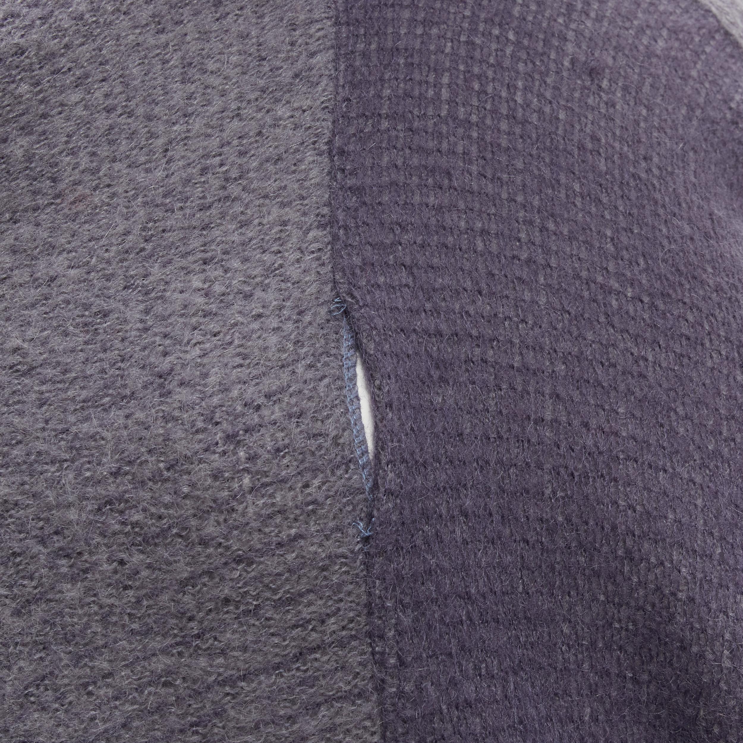vintage ISSEY MIYAKE 1980s purple striped 3 sleeve draped turtleneck sweater dre For Sale 4