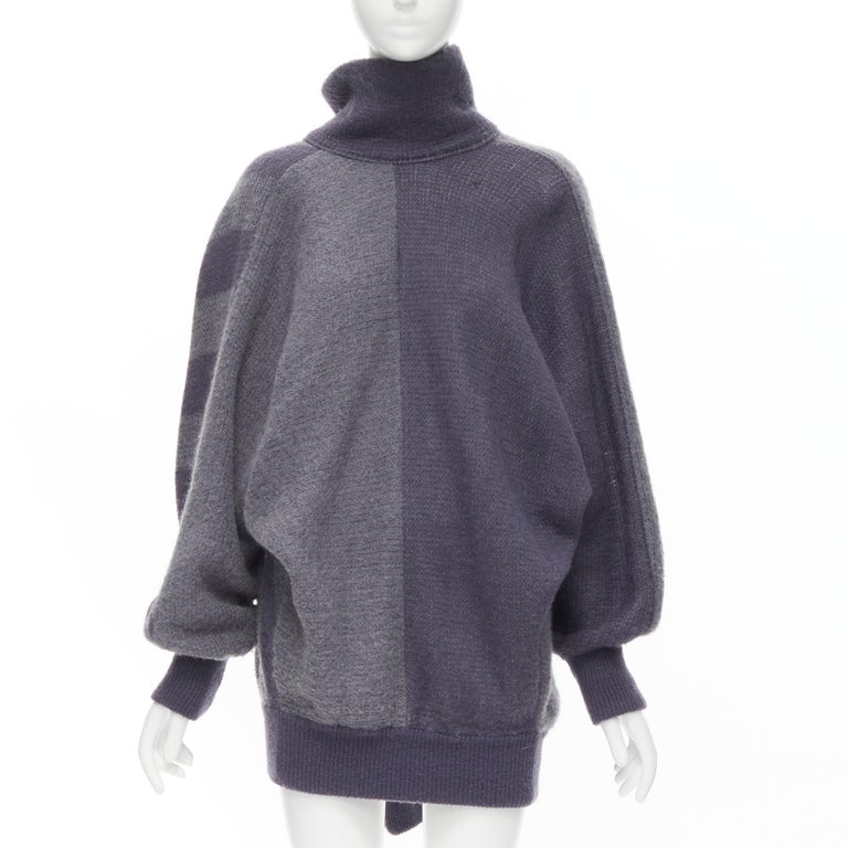 vintage ISSEY MIYAKE 1980s purple striped 3 sleeve draped 