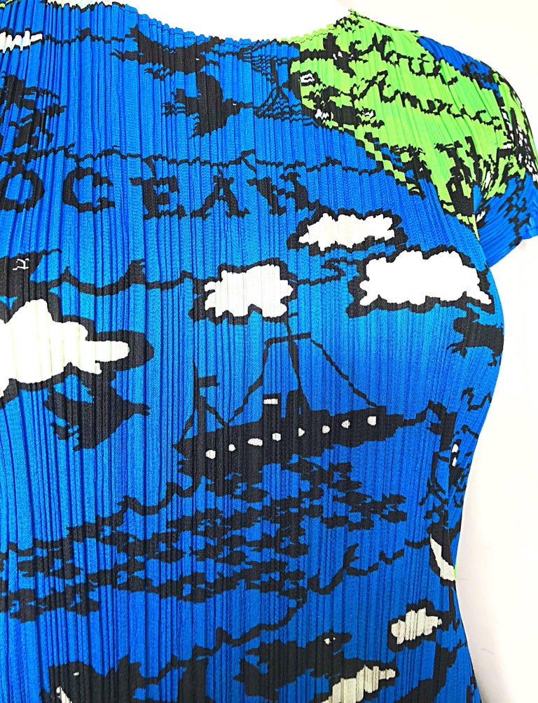 Vintage Issey Miyake 1990s Rare ' Map of the World ' 90s Short Sleeve ...
