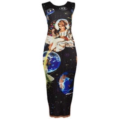 Jahrgang Issey Miyake schwarz Plissee Space Galaxy Kleid