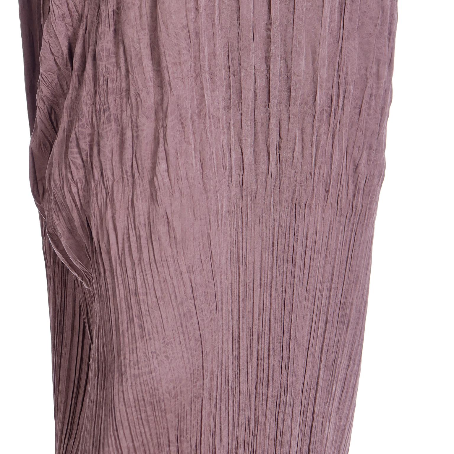 Vintage Issey Miyake Brown Crinkled Pleated Sleeveless Dress For Sale 8