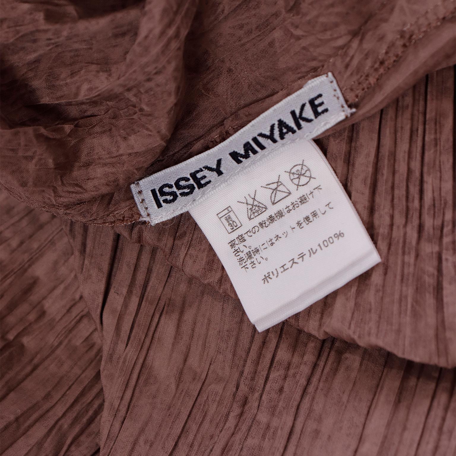 Vintage Issey Miyake Brown Crinkled Pleated Sleeveless Dress For Sale 9
