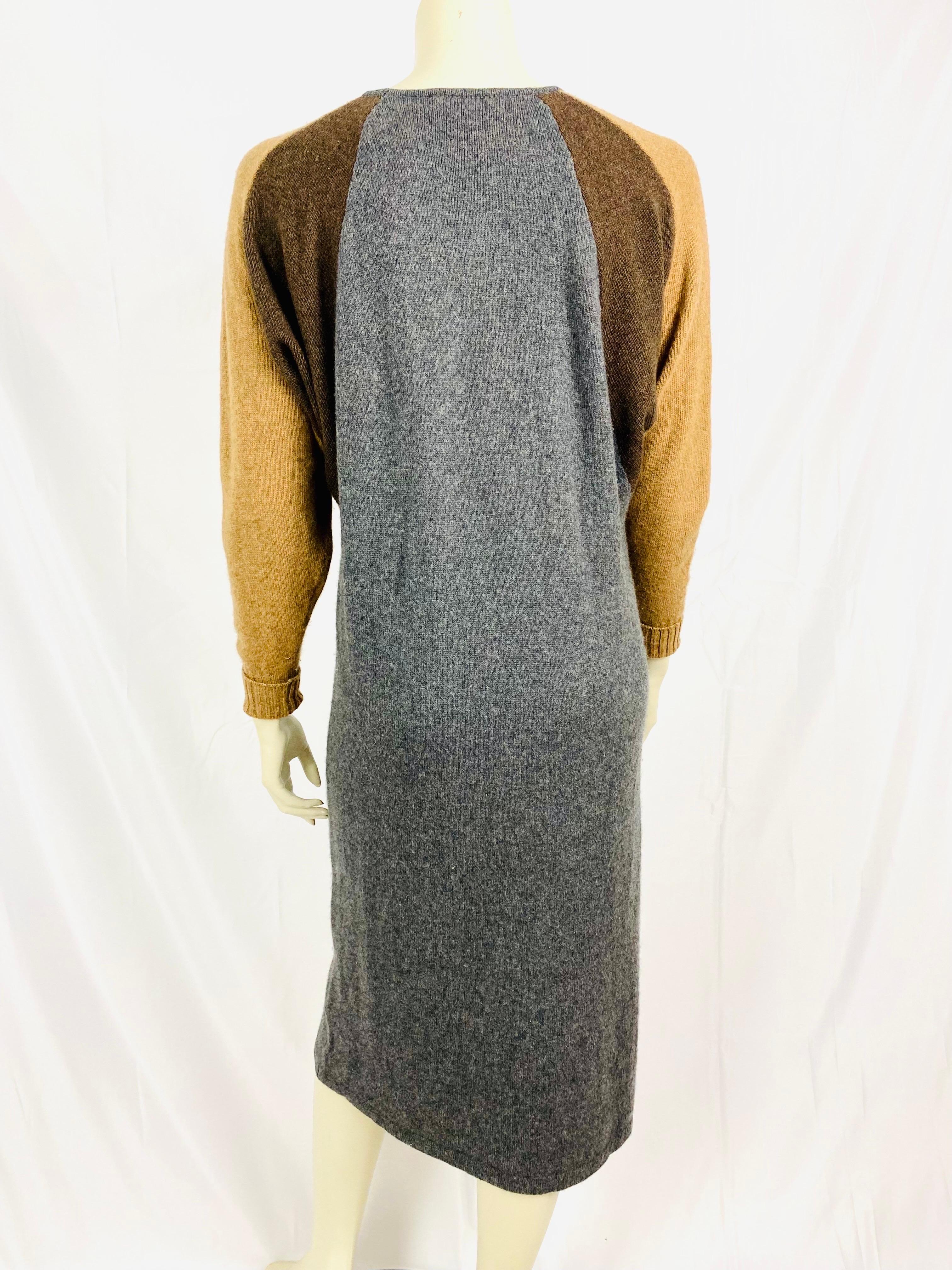 Vintage Issey Miyake cashmere sweater dress from 1980 For Sale 1