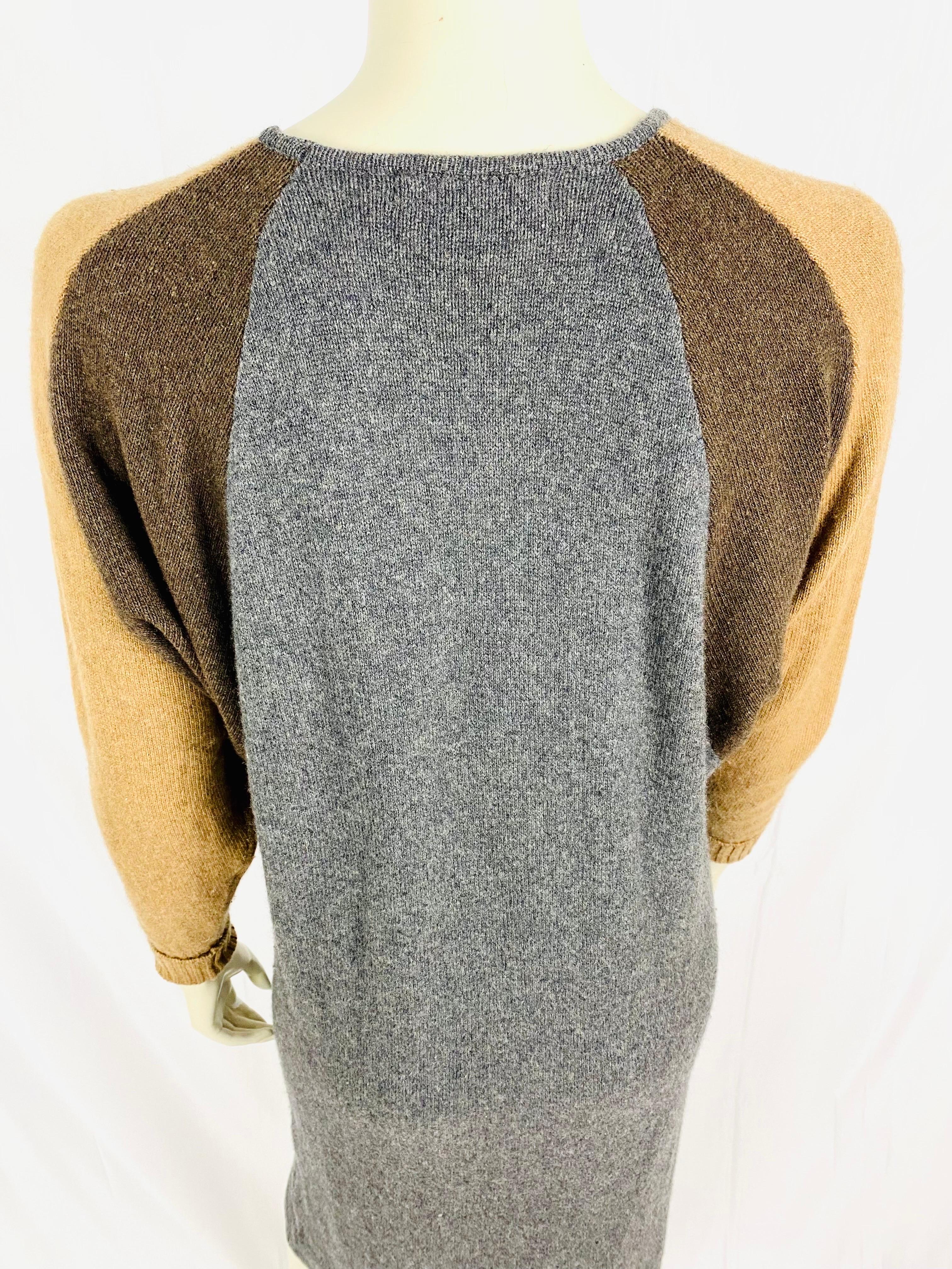 Vintage Issey Miyake cashmere sweater dress from 1980 For Sale 2