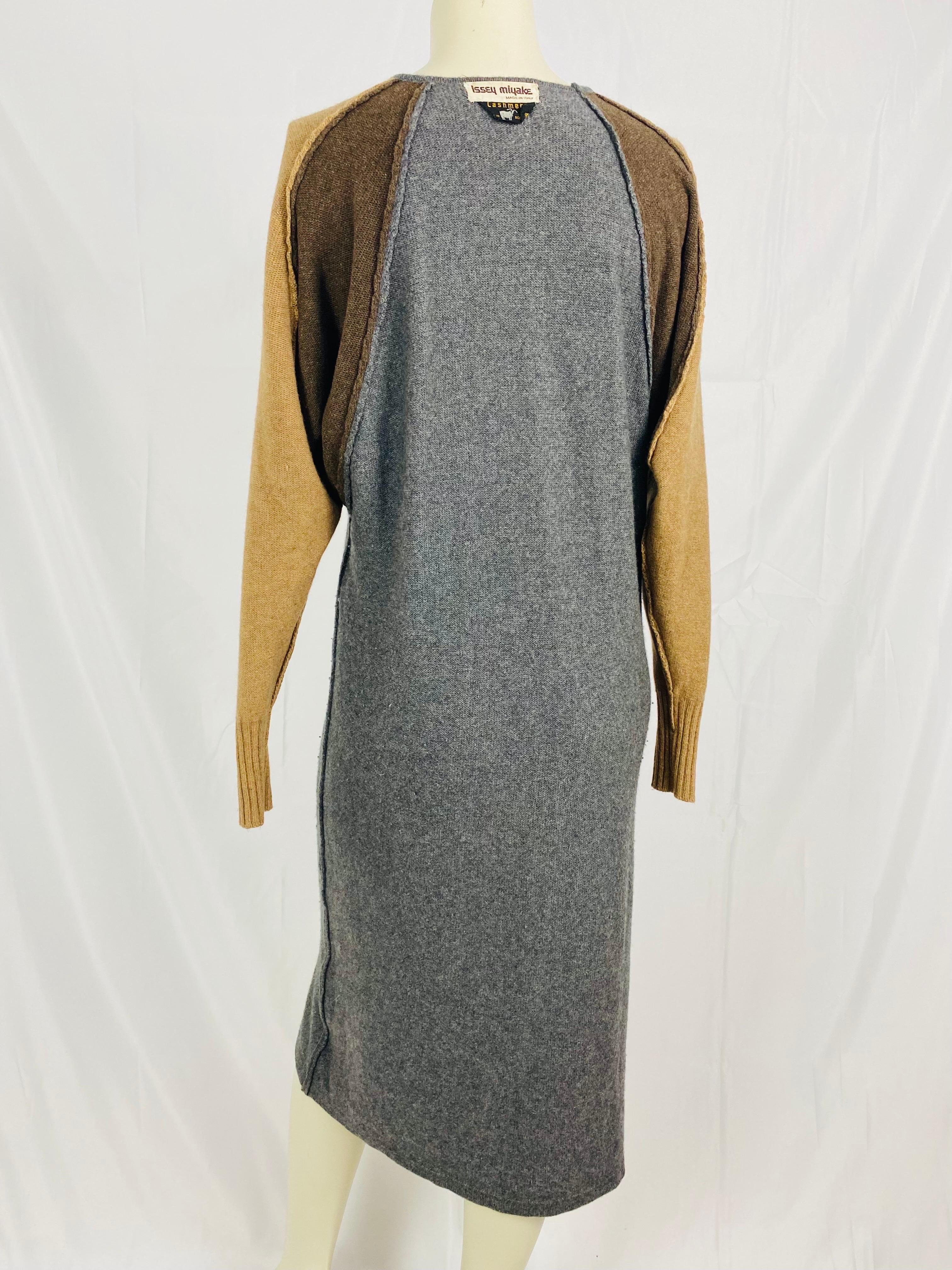 Vintage Issey Miyake cashmere sweater dress from 1980 For Sale 3