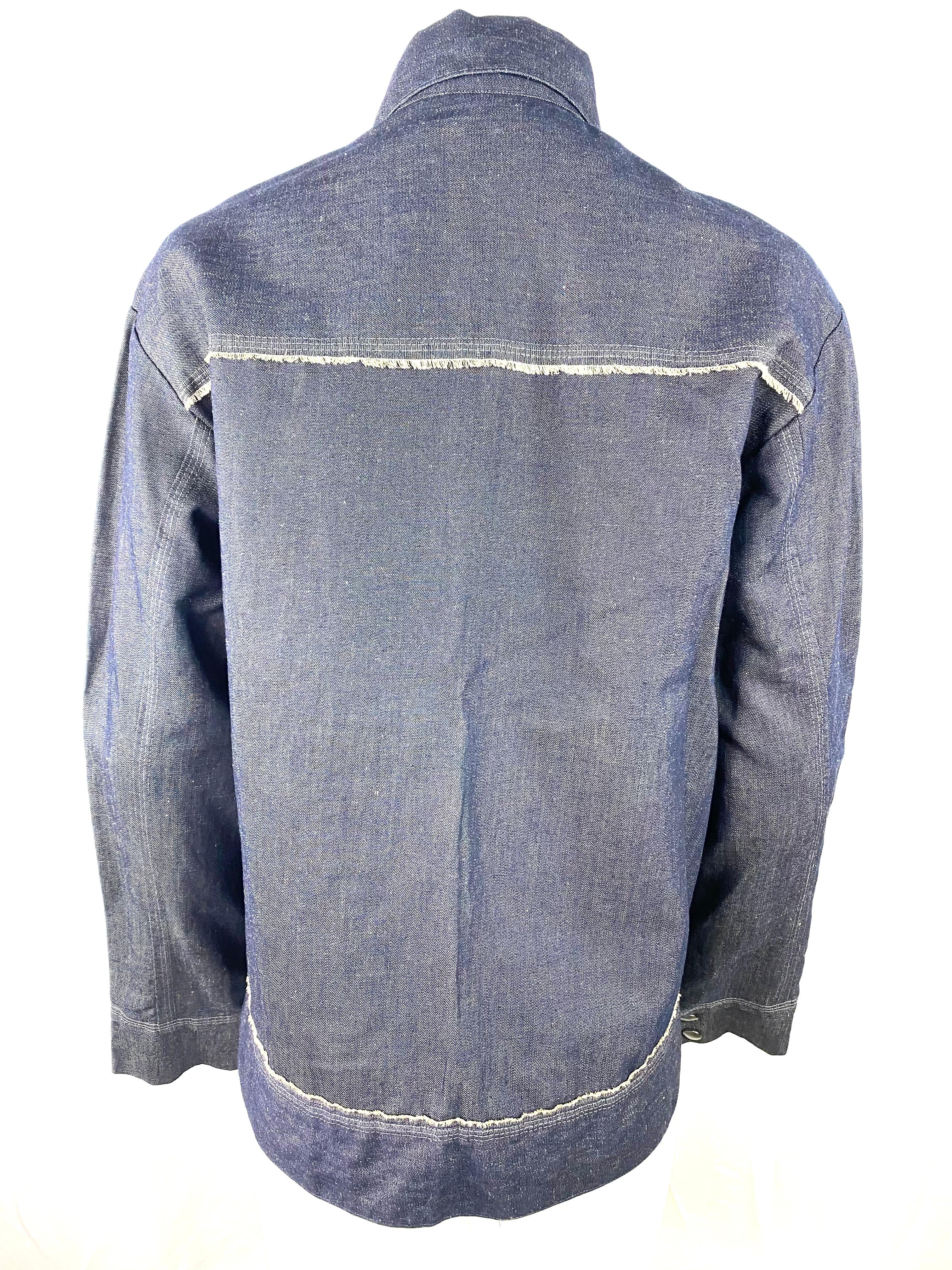Vintage Issey Miyake Denim Button Down Shirt Jacket In Excellent Condition In Beverly Hills, CA