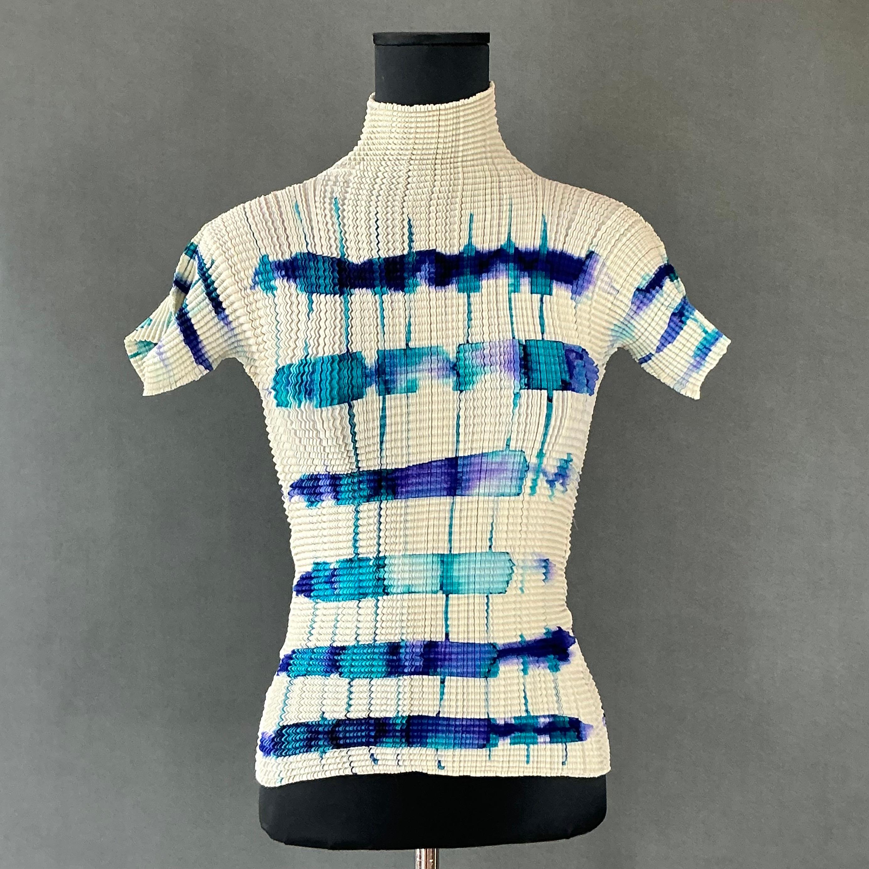 Beige Vintage Issey Miyake Pleats Please Tie Dye T Shirt For Sale