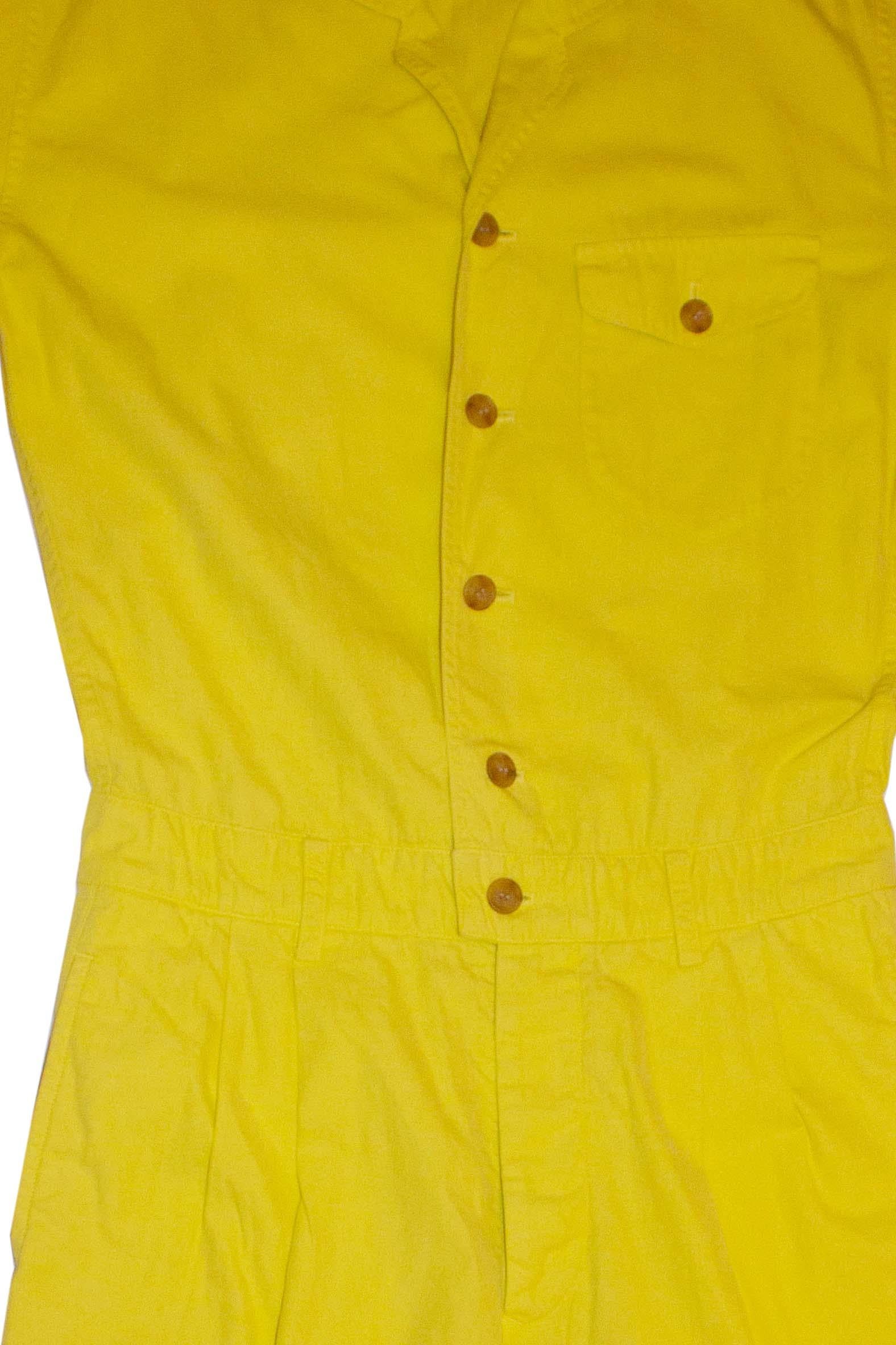Yellow Vintage Issey Miyake Mens Cotton Jumpsuit