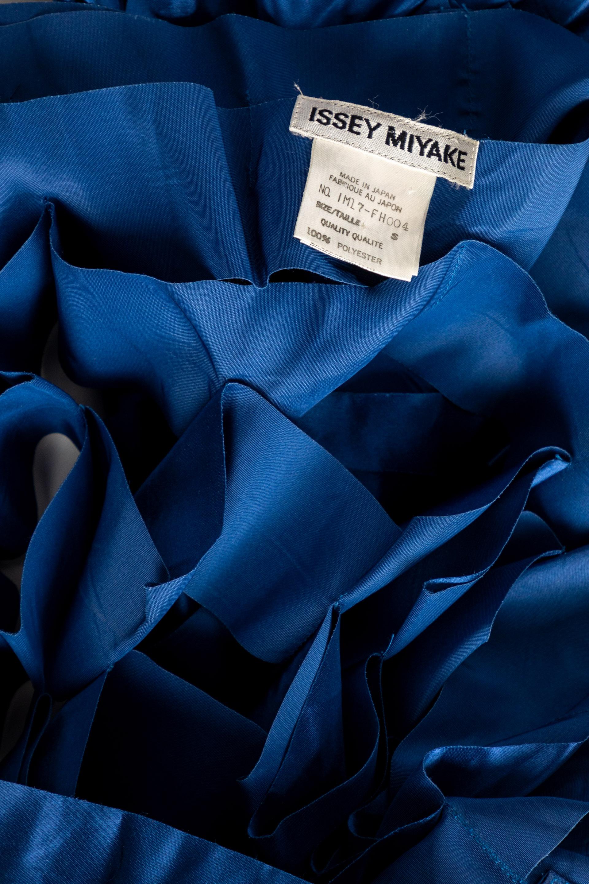 Vintage Issey Miyake Sapphire Blue Satin Ribbon Cage Dress, 1990s 2