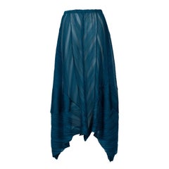 Vintage Issey Miyake Gonna trasformabile / Capo / Poncho blu pavone