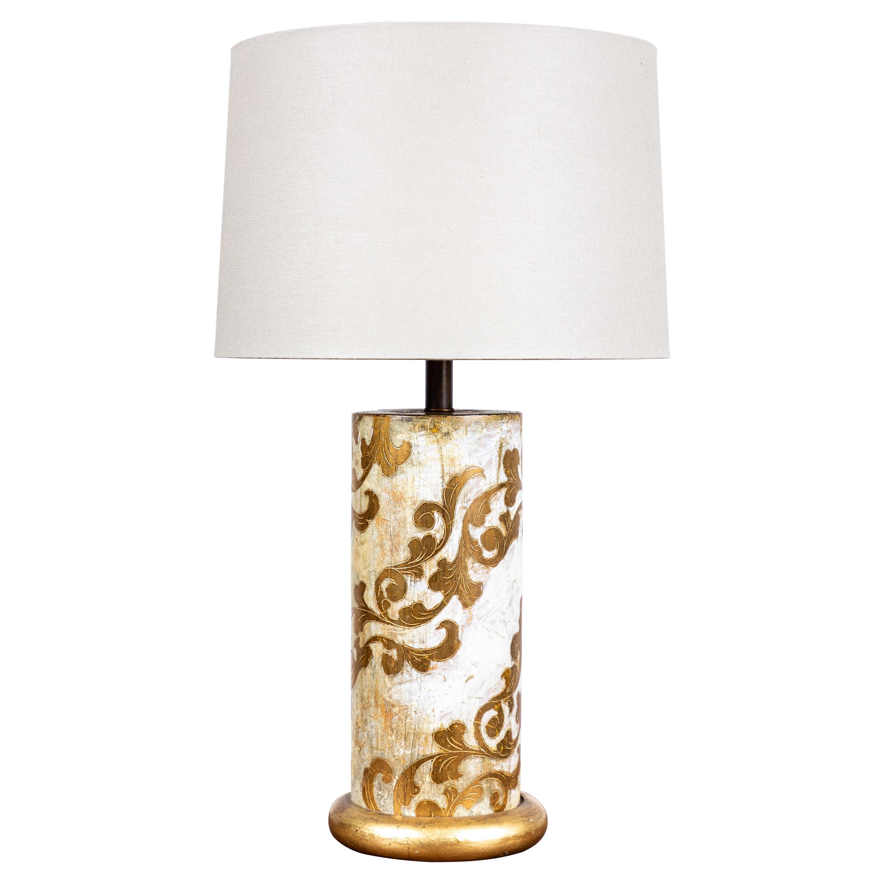 Vintage Itailan Giltwood Table Lamp For Sale