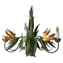 Vintage Itailian Tall Birds of Paradise Chandelier