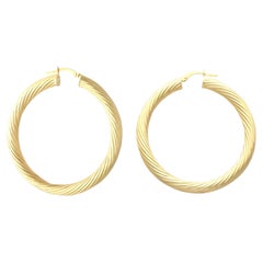 Orecchini a cerchio vintage in oro giallo 14 ct.
