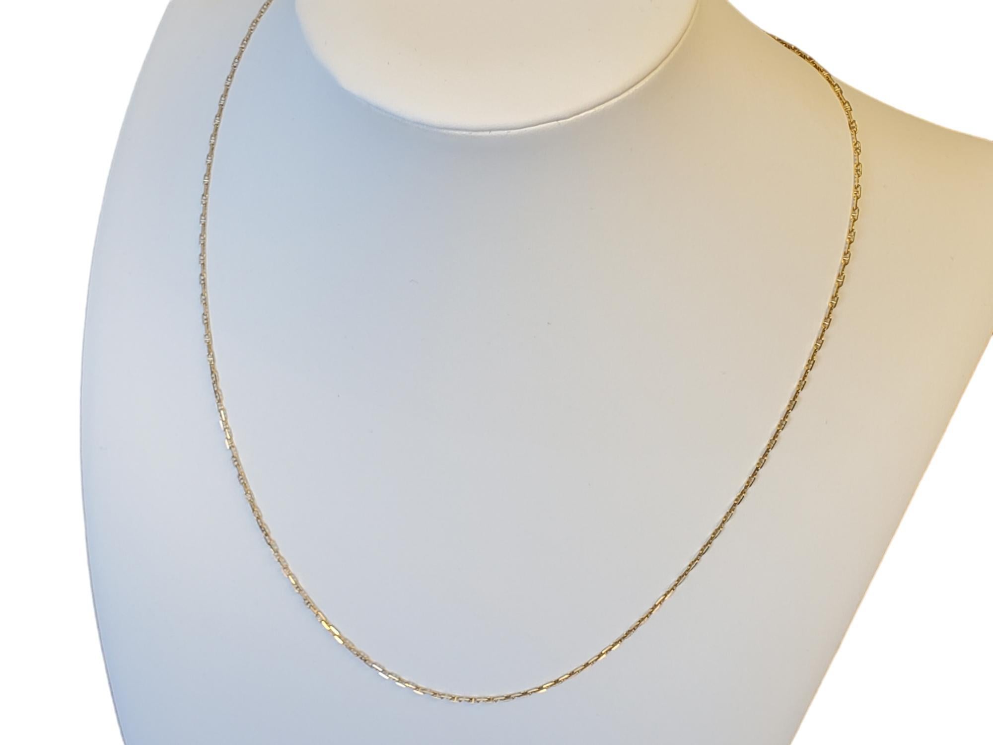 Vintage Italian 14k Chain Yellow Gold Stamped Link Necklace Minimalistic In Good Condition For Sale In Overland Park, KS