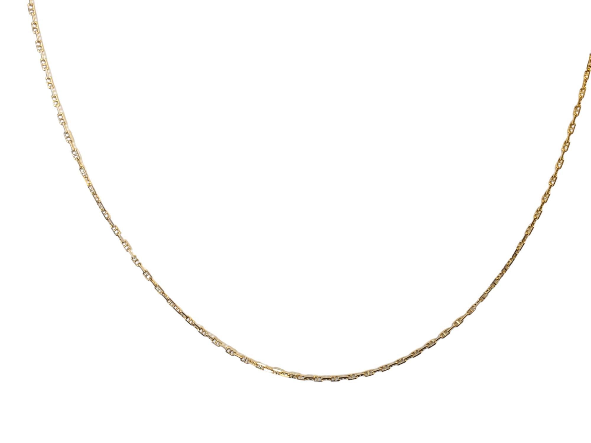 Women's Vintage Italian 14k Chain Yellow Gold Stamped Link Necklace Minimalistic For Sale